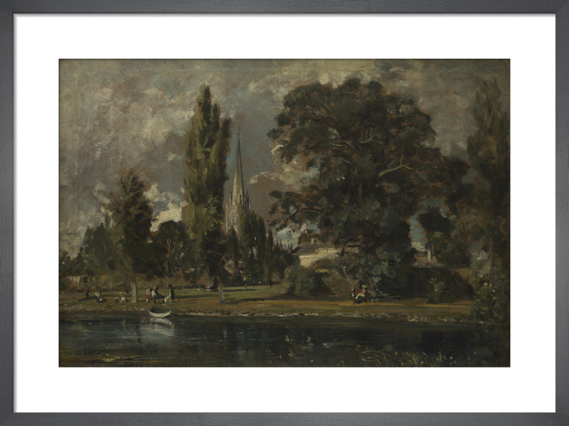 Salisbury Cathedral and Leadenhall from the River Avon by John Constable. Framed art print.