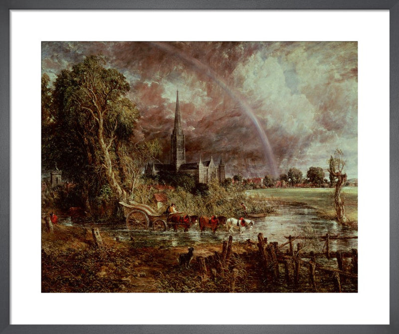 Salisbury Cathedral from the Meadows, 1831 by John Constable. Framed art print.