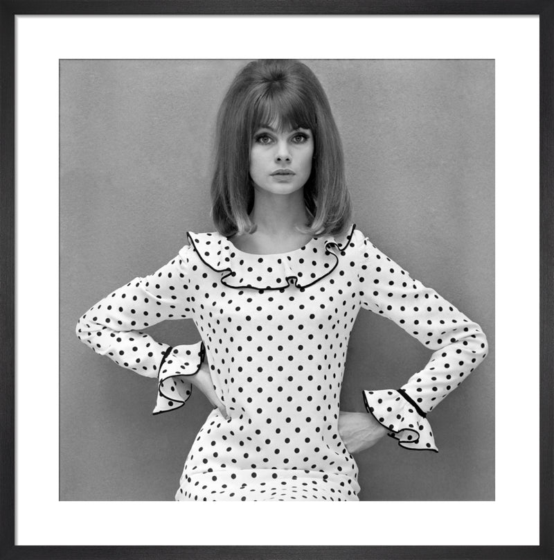 Jean Shrimpton in Quant by John French. Framed art print.