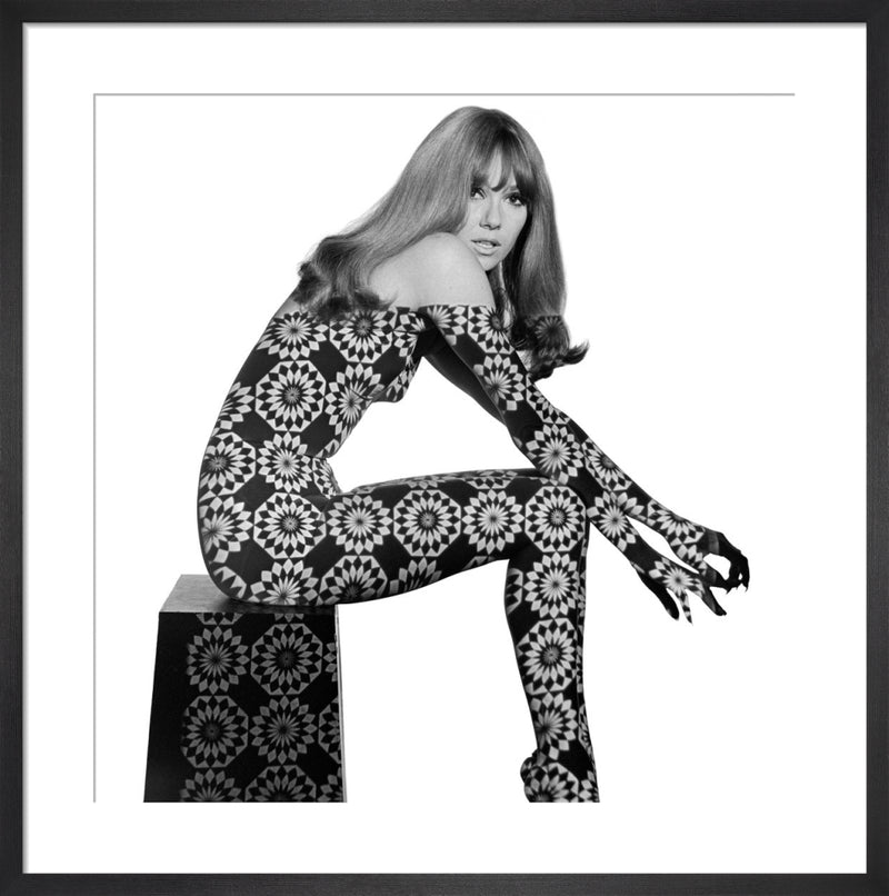 Patterned projection on model by John French. Unframed art print.