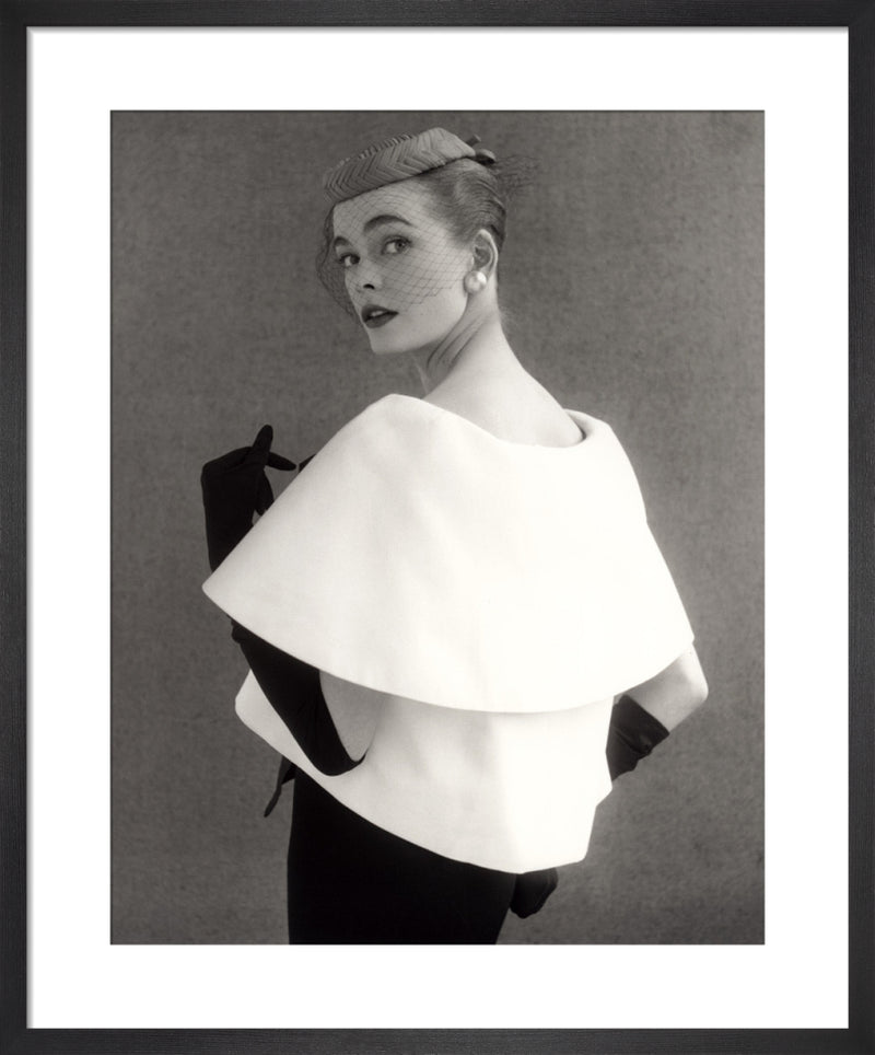 Tiered grosgrain evening jacket by John French. Framed art print.