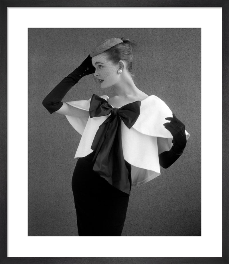 Tiered grosgrain evening jacket by John French. Framed art print.