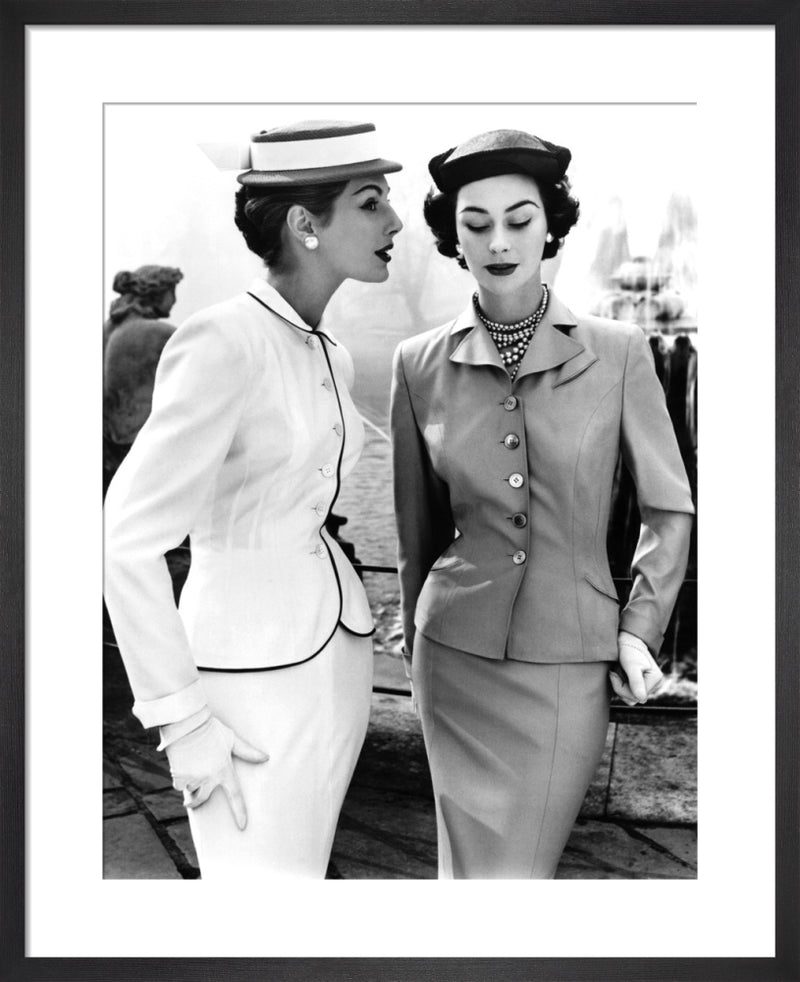 Two tailored suits by John French. Framed art print.