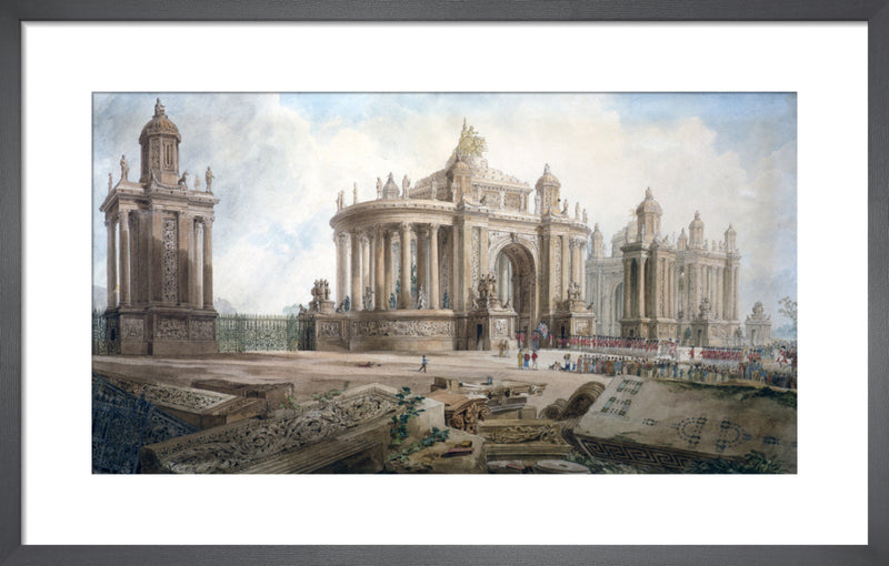 Design (by John Soane) for an Entrance to London by Joseph M Gandy. Framed art print.
