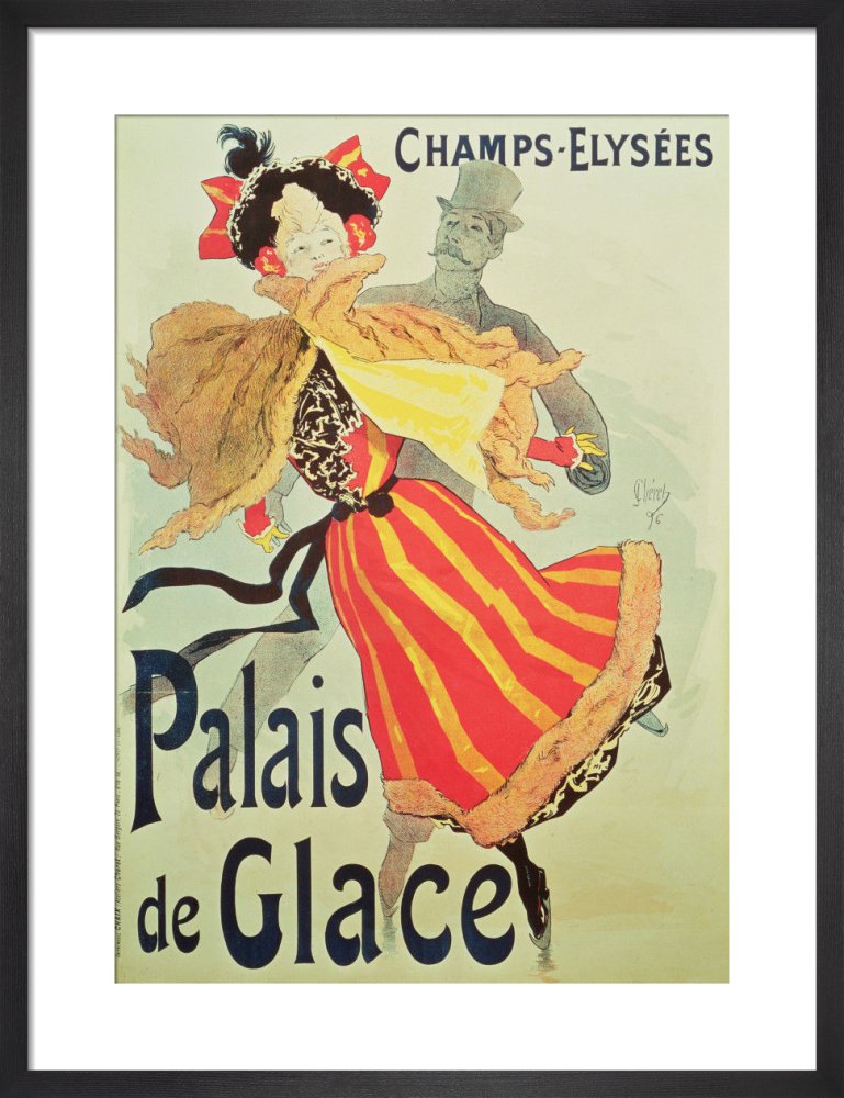 Ice Palace, Champs Elysees, Paris, 1893 by Jules Cheret. Framed art print.