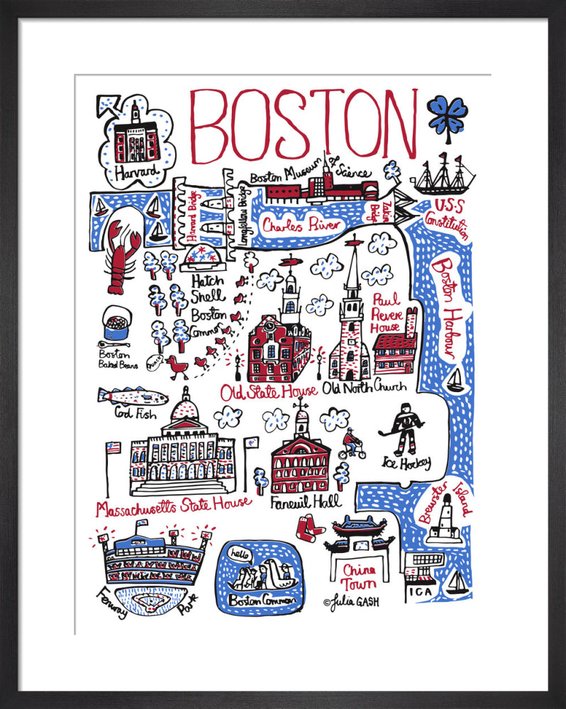 Boston by Julia Gash. Framed art print.