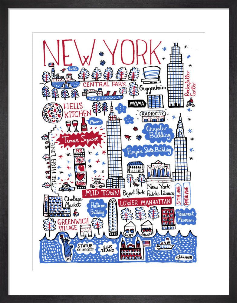 New York by Julia Gash. Framed art print.