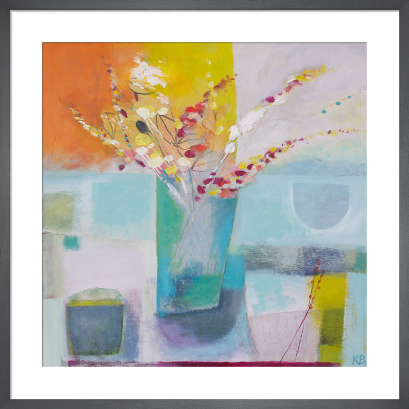 Spring Vase by Karen Birchwood. Framed art print.