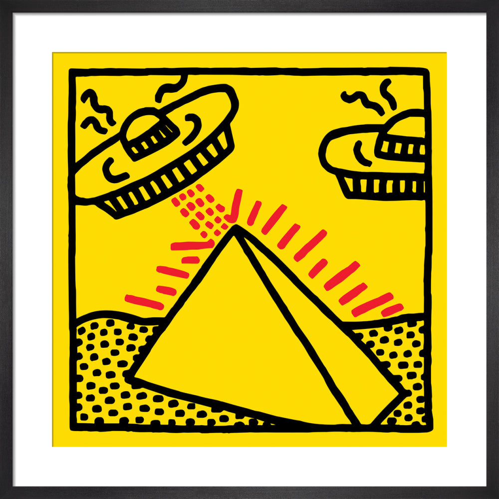 Untitled 1984 (pyramid with UFOs) - Keith Haring Print
