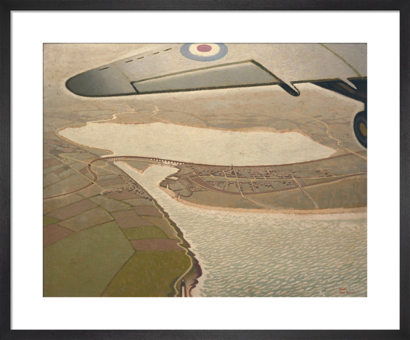 An Air View of Montrose, Angus by Keith Henderson. Framed art print.
