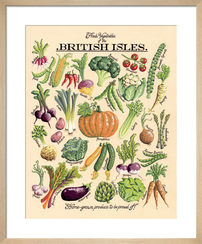 Fresh Vegetables by Kelly Hall. Framed art print.