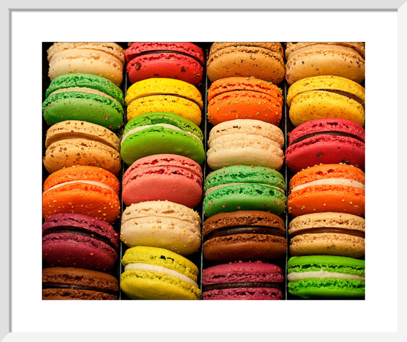 Macaroons by Keri Bevan. Framed art print.