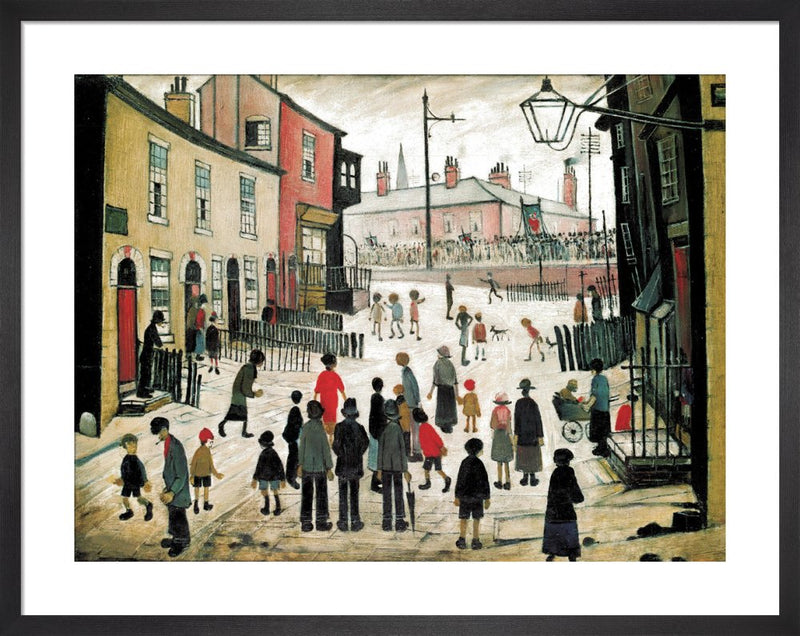 A Procession by L.S. Lowry. Framed art print.