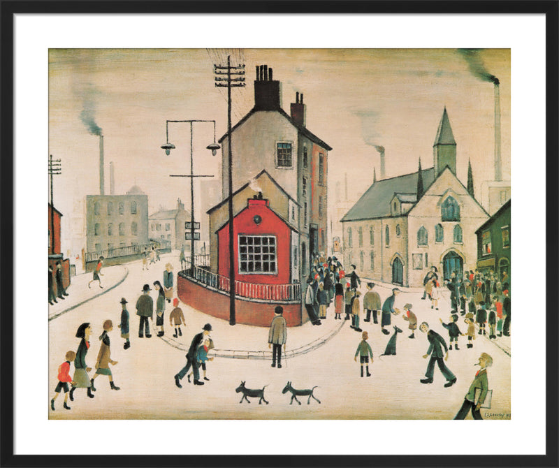 A Street in Clitheroe by L.S. Lowry. Framed art print.