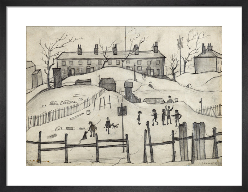 Houses In Broughton, 1937 by L.S. Lowry. Framed art print.