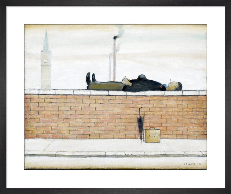 Man Lying On A Wall, 1957 by L.S. Lowry. Framed art print.
