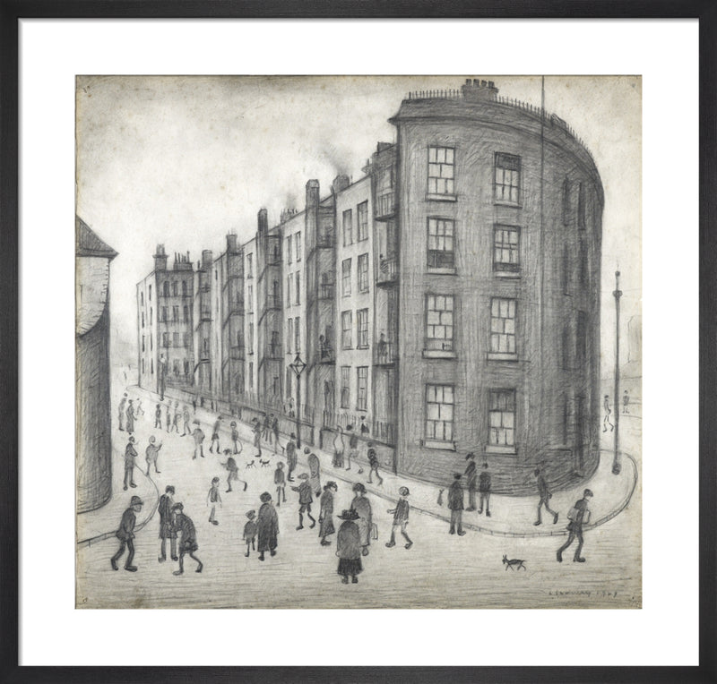 Oldfield Road Dwellings, 1929 by L.S. Lowry. Framed art print.