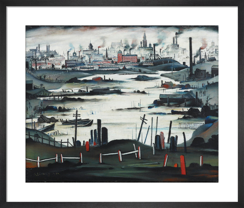 The Lake, 1937 by L.S. Lowry. Framed art print.
