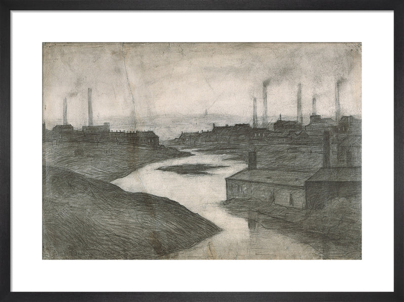 The River Irwell At The Adelphi, 1924 by L.S. Lowry. Framed art print.