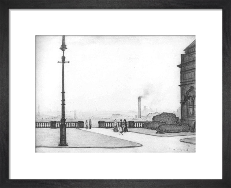 The Terrace, Peel Park, Salford, 1927 by L.S. Lowry. Framed art print.