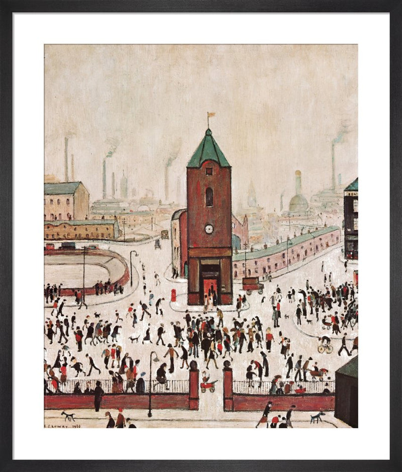 Town Centre by L.S. Lowry. Framed art print.
