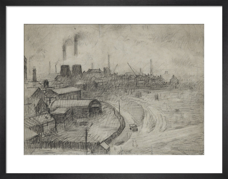 View From The Window Of The Royal Technical College, Looking Towards Broughton, 1925 by L.S. Lowry. Framed art print.