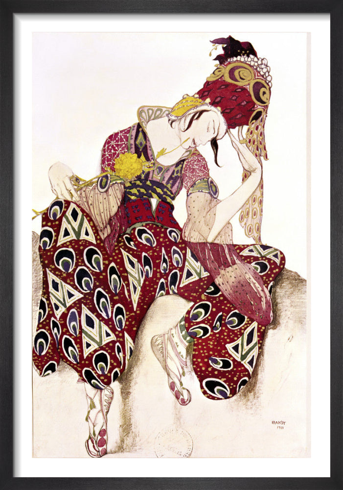 Costume Design for Nijinsky in the Ballet 'La Peri' by Leon Bakst. Framed art print.