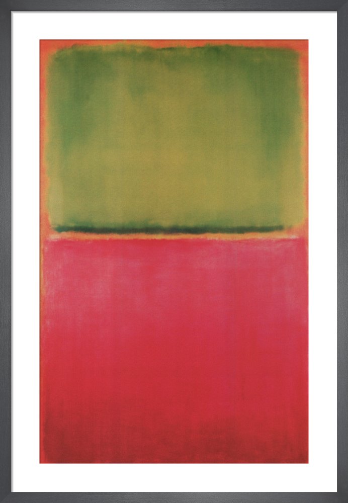 Green Red on Orange by Mark Rothko. Framed art print.