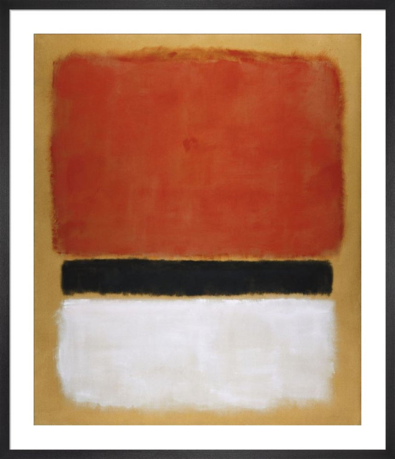 Untitled (Red, Black, White on Yellow), 1955 by Mark Rothko. Framed art print.