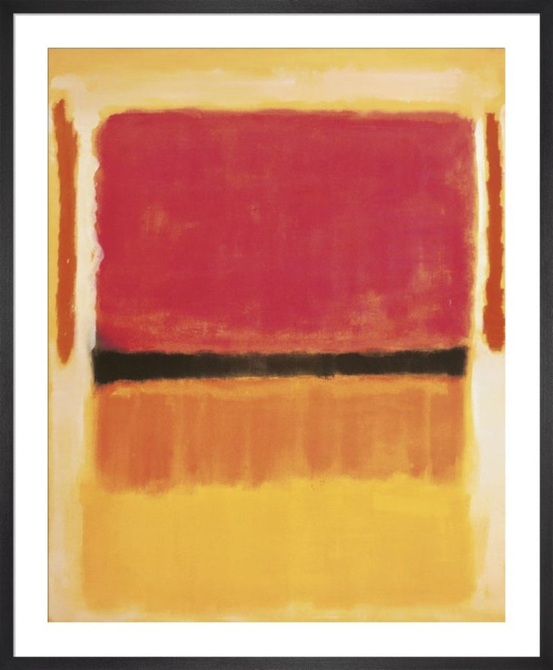 Untitled (Violet, Black, Orange, Yellow on White and Red) by Mark Rothko. Framed art print.