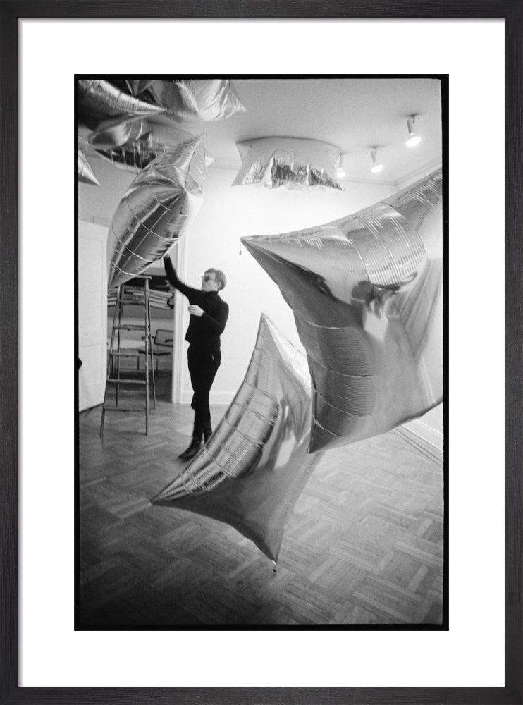 Silver Clouds Installation, Leo Castelli Gallery, NYC, 1966 by Nat Finkelstein. Framed art print.