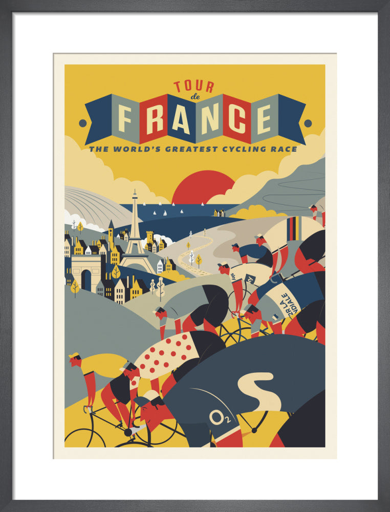 Tour de France by Neil Stevens. Framed art print.
