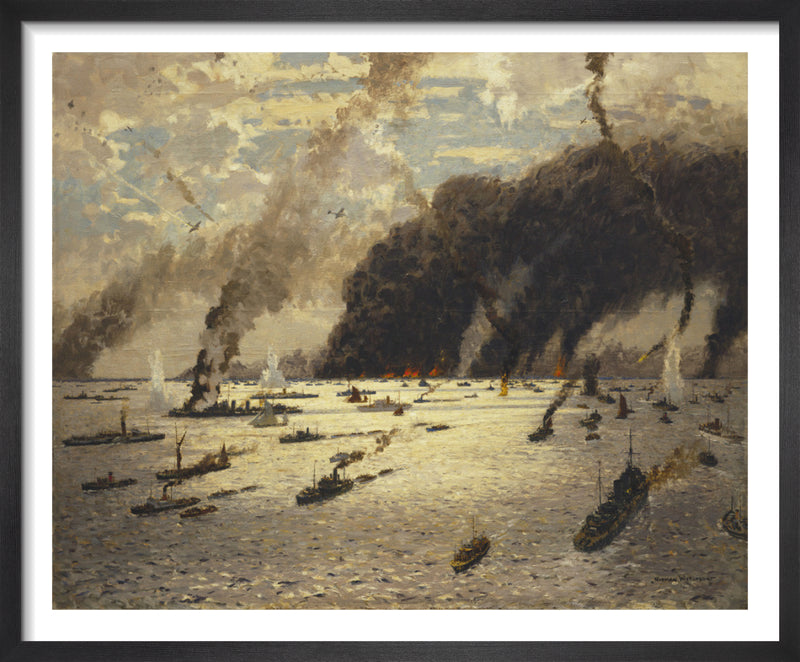 The Little Ships at Dunkirk by Norman Wilkinson. Framed art print.
