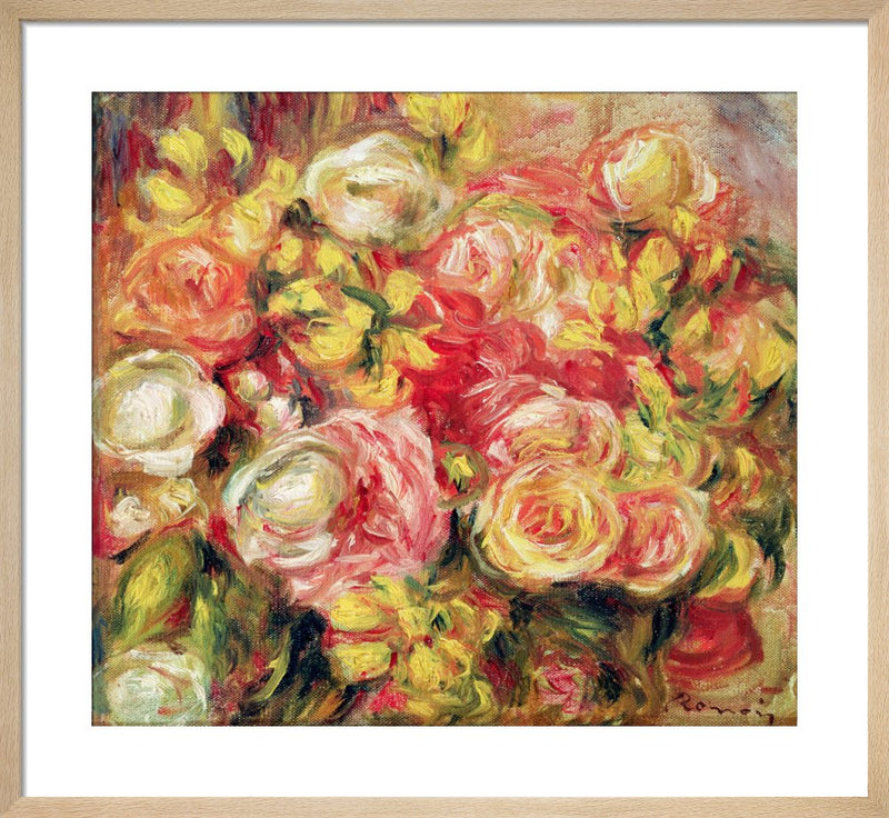 Roses, 1915 by Pierre Auguste Renoir. Framed art print.