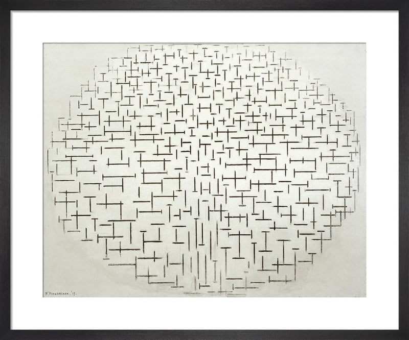 Composition 10 in Black and White; Pier and Ocean, 1915 by Piet Mondrian. Framed art print.