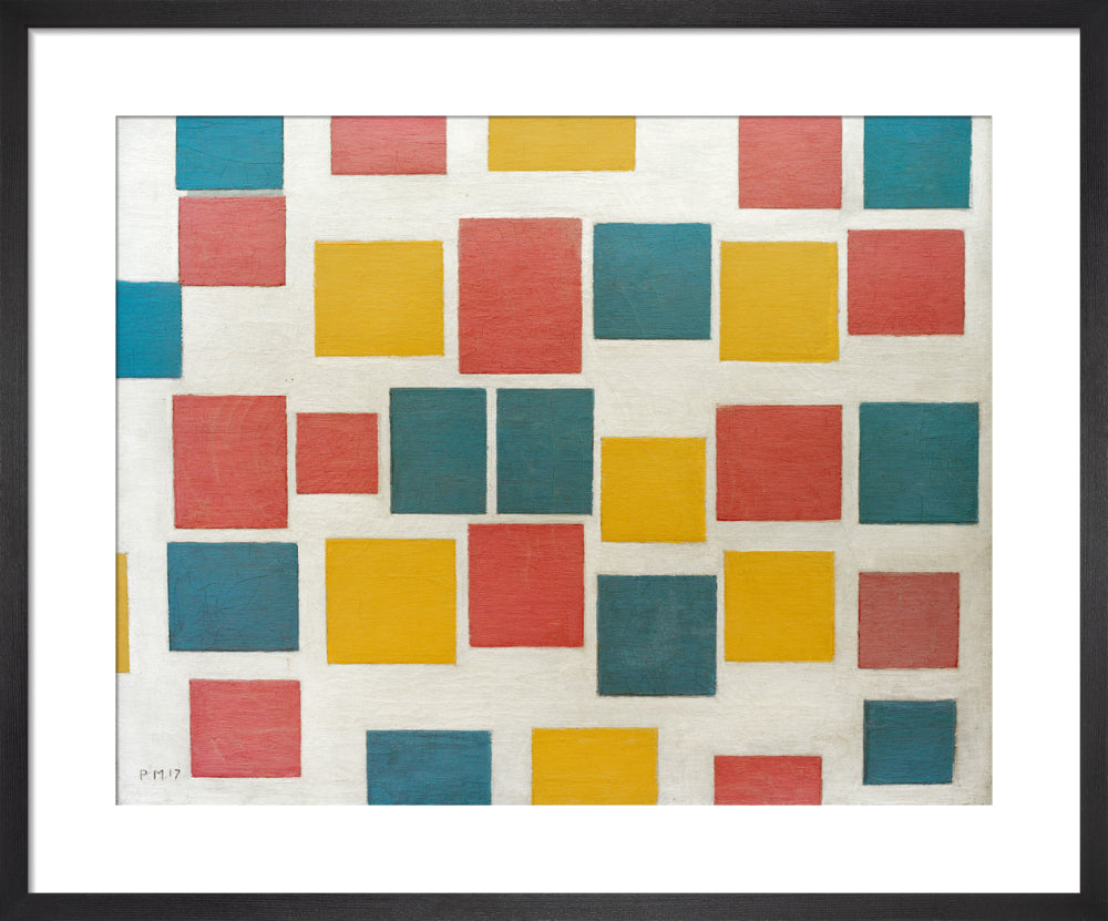 Modrian Framed Composition No. 3; Composition with Coloured Surfaces 3 1917 - Piet ...