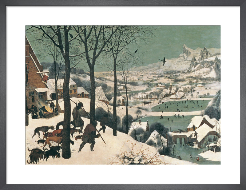 Hunters in the Snow, February 1565 by Pieter Bruegel The Elder. Framed art print.