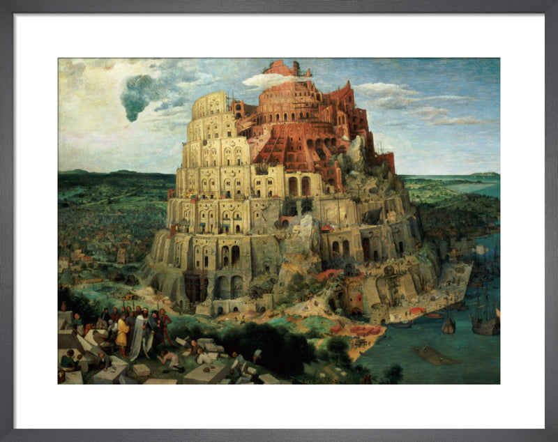 Tower of Babel, 1563 by Pieter Bruegel The Elder. Framed art print.