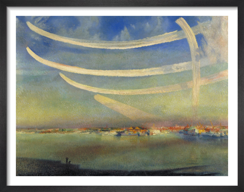 Fortresses over Southampton Water by Richard Ernst Eurich. Framed art print.