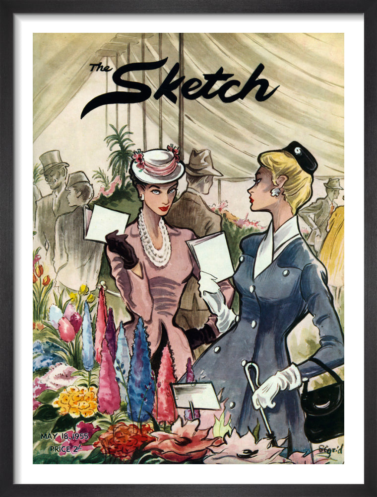 The Sketch, 18 May 1955 by Sigrid Hunt. Framed art print.