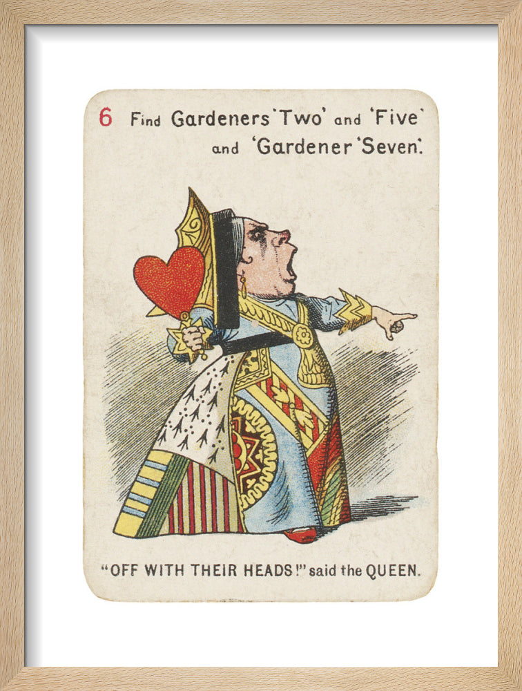 Off with their Heads by Sir John Tenniel. Framed art print.