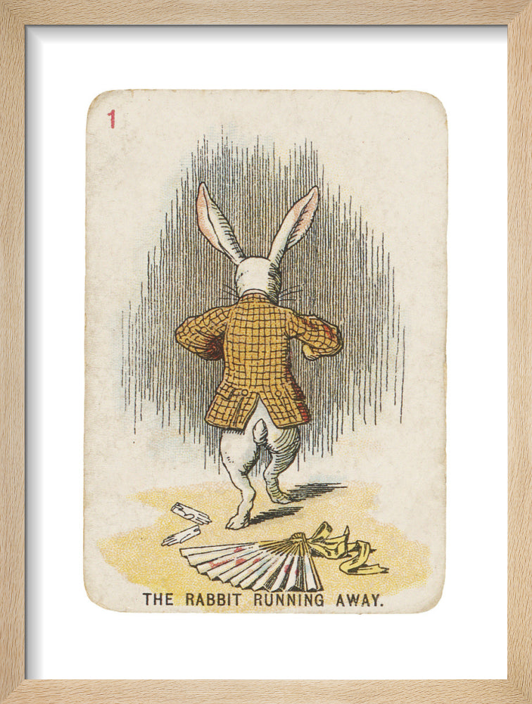 The Rabbit Running Away by Sir John Tenniel. Framed art print.