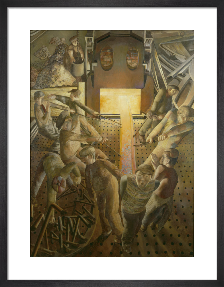 Shipbuilding on the Clyde by Sir Stanley Spencer. Framed art print.