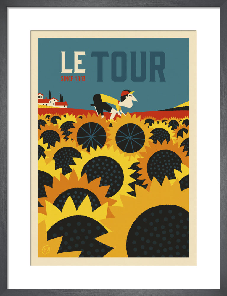 Le Tour Sunflowers by Spencer Wilson. Framed art print.