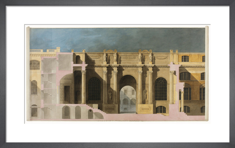 Bank of England Lothbury Court 1799 by The Soane Office. Framed art print.
