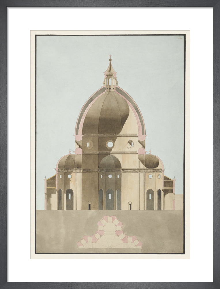 Florence S. Maria del Fiore (Cathedral) dome by The Soane Office. Framed art print.
