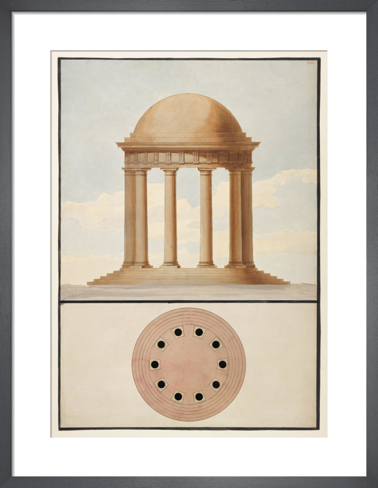 The Doric order: Plan & elevation of a monopteral temple by The Soane Office. Framed art print.