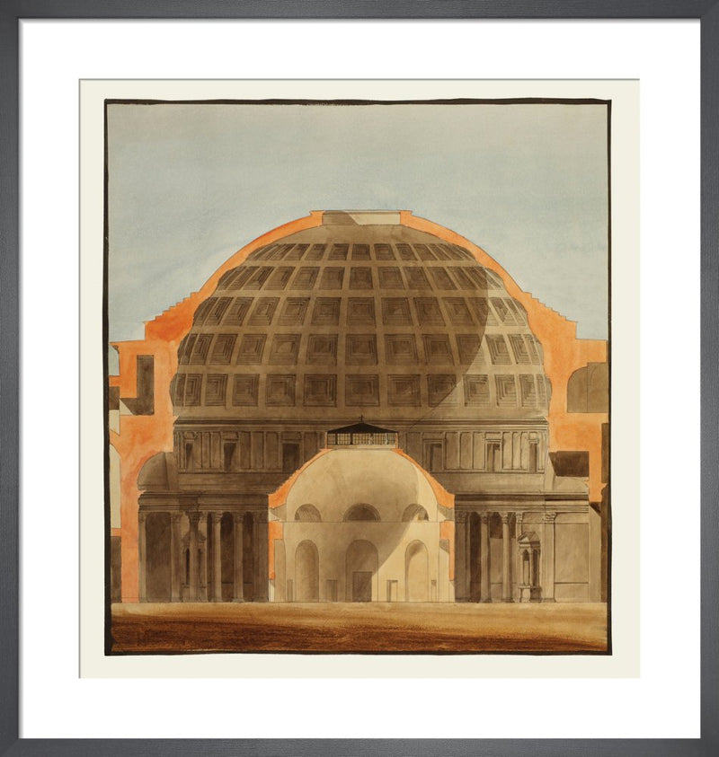 The Pantheon Rome and the Rotunda Bank of England by The Soane Office. Framed art print.
