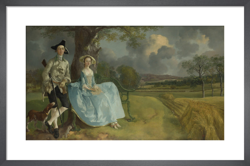 Mr and Mrs Andrews by Thomas Gainsborough. Framed art print.