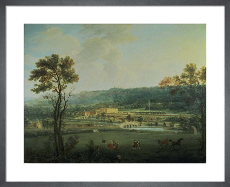 A view of Chatsworth from the south-west by Thomas Smith of Derby. Framed art print.